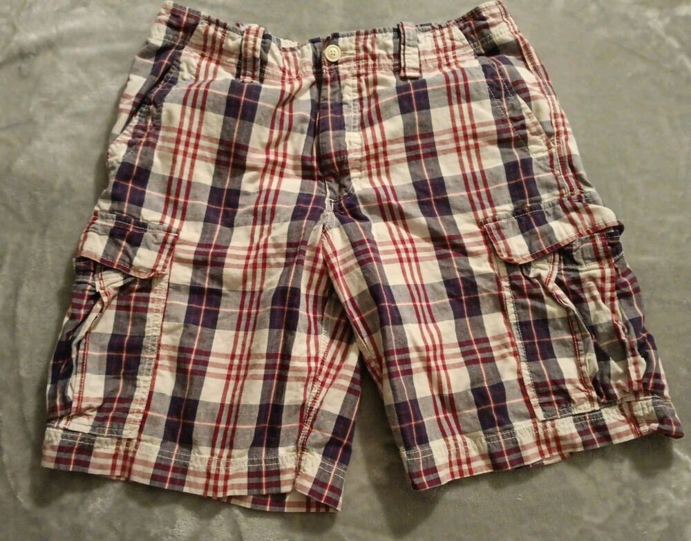 Polo Jeans Company Ralph Lauren Checkered Cargo Shorts Mens 36W *Minor Stain